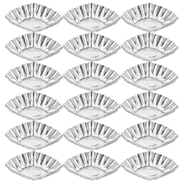 Rustfrie stålformer for eggterter og cupcakes, ideelle for DIY-bruk, sølv, 20 stk Silver 8.8x6cm