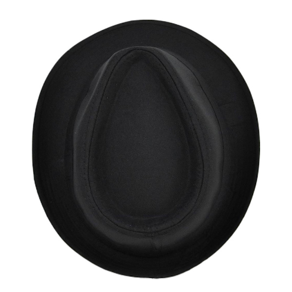 Elegant Fedora Hat Herre Classic Fashion Panama Fedora Hat Retro Kort Bræt Jazz Hat Gentleman Vinter Hat Gave til Far 56-58cm (Sort)