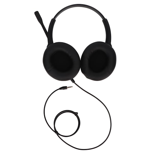 Binaural kundtjänst headset volymjustering mikrofon mute 3,5 mm telefon headset med USB ljudkort för kontor