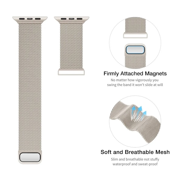 Milanese Armbånd + Beskyttelsesfilm for Apple Watch Ultra 49MM 41mm 40mm 44mm 38mm 42mm TPU Skjerm Iwatch Serie 9 8 7 6 SE 5 4 Rem 45mm Sølv Sølv Silv Silv Silver 42mm-Series 3 2 1
