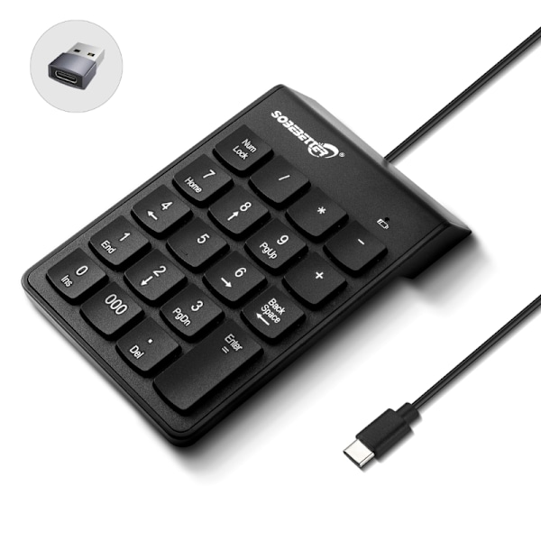 Nummerspel Mekanisk Typ C/ USB Tråd Numeriskt Tangentbord 19 Tangenter Numeriskt Tangentbord för Laptop