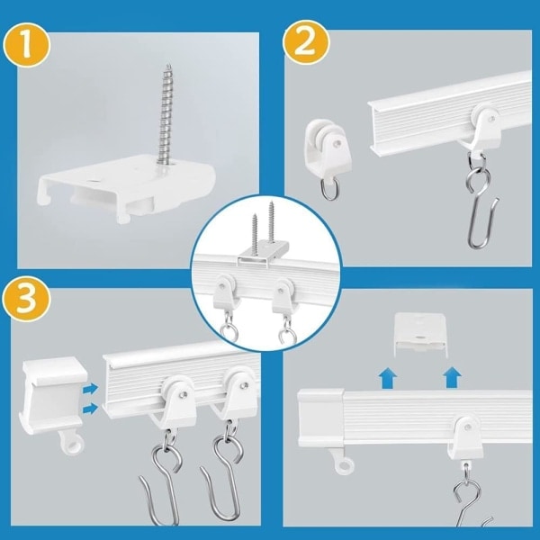 Fleksibel og kuttebar bøyelig gardinskinne 1 meter 2-p[qb] 1 meter 2-Pack