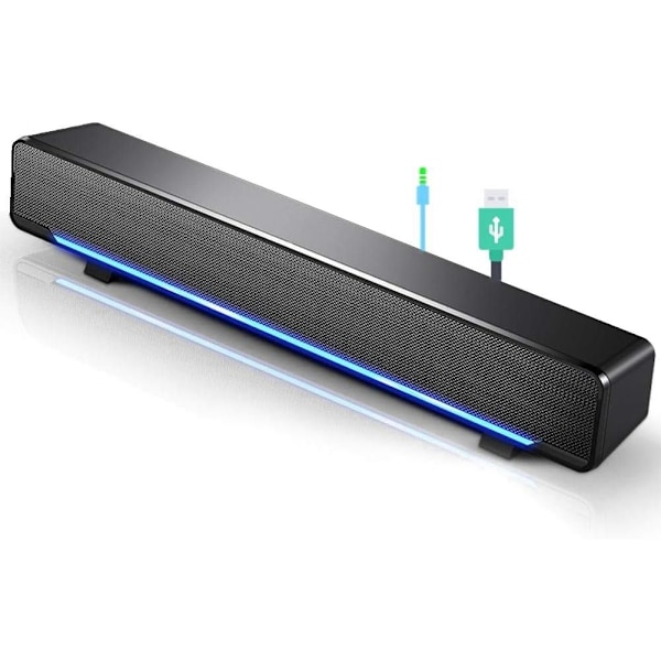 USB-kaiutin, pieni kevyt kaapeli stereokaiutin LED