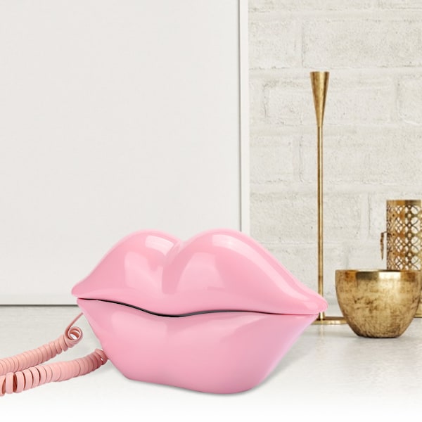 Europæisk stil hjem telefon Fashionable Pink Lips Form Desktop fastnet telefon Pink