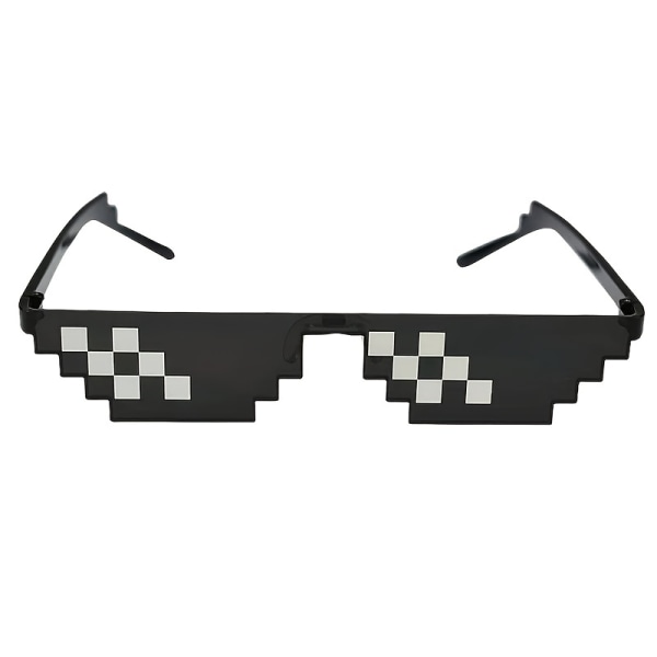 Mosaik solbriller To-dimensionelle Pixel solbriller Tynde Minecraft rammeløse uregelmæssige solbriller C1*3