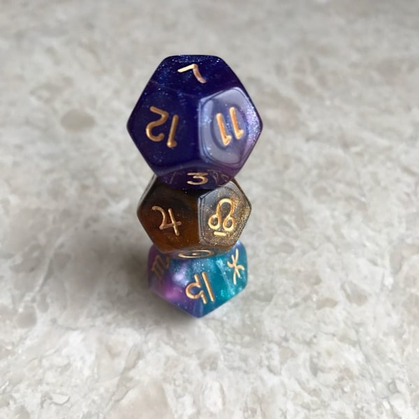 Constellation Divination -ennustusnopat, 12-sivuiset, Astrologia A A