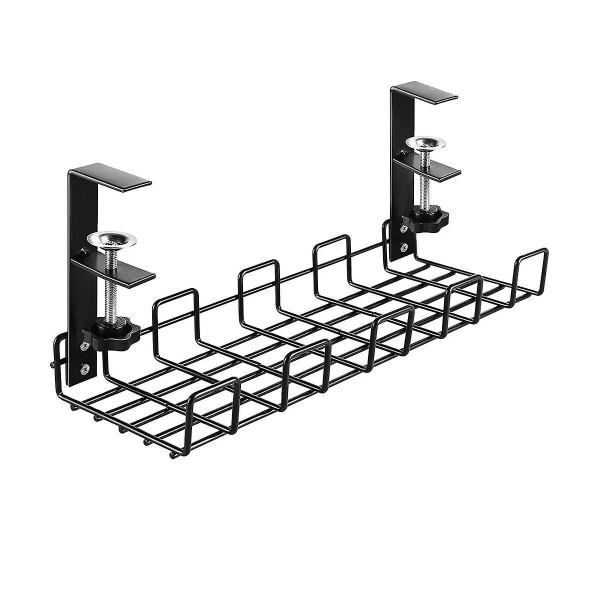 Under-table cable tray, under-table cable holder, no drilling required, easy to install wire organization