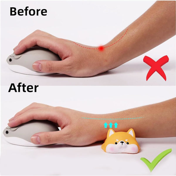Søt håndleddstøtte musematte Mini museholder Datamaskin skrivebord armstøtte Ergonomisk kontordesign med Memory Foam håndleddstøtteputer