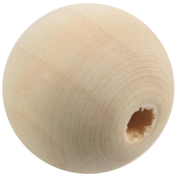 30x naturliga sfäriska trädistanspärlor 25 mm (1 tum) smyckesfynd, DIY-hantverk träfärg