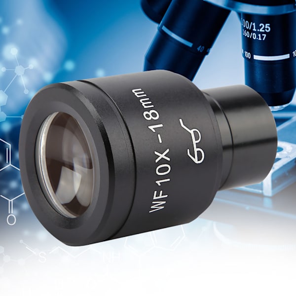 WF10X/18mm Biologiskt Mikroskop Vidvinkel Högt Ögonpunkt Okularlins