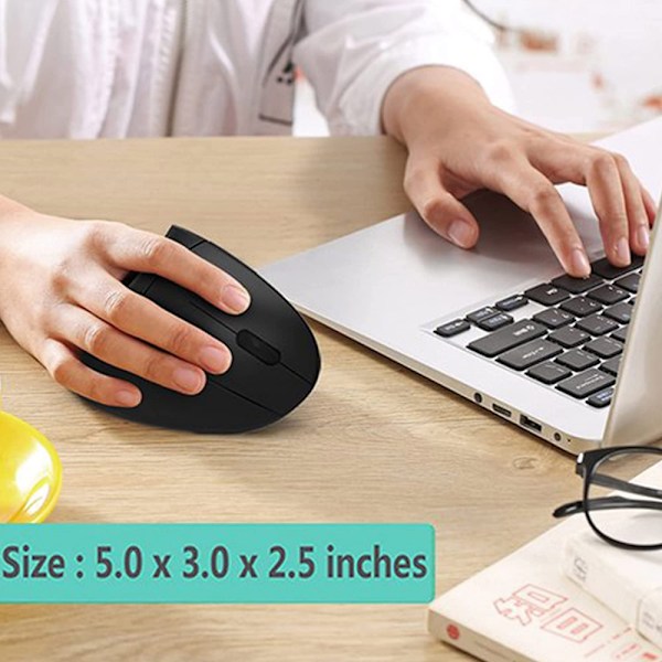 Ergonomisk mus, LEKVEY Vertikal trådlös mus - Uppladdningsbar