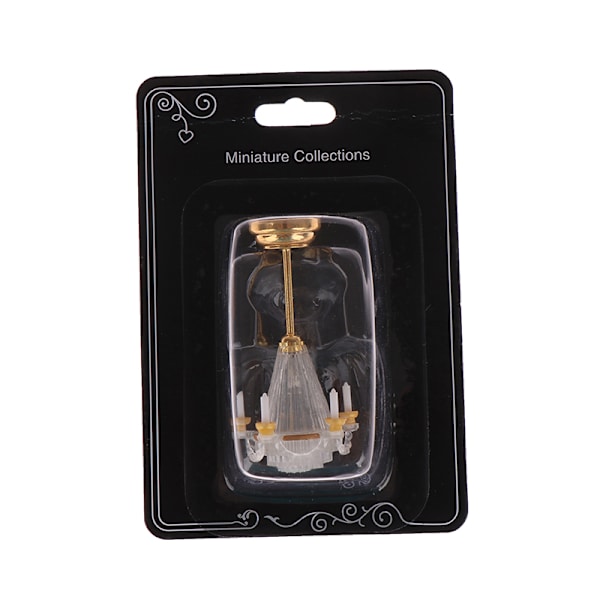 Dukkehustaklampe i miniatyr, LED-lampe, stuedekorasjon, leketøy