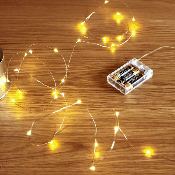 LED-ljusslinga, Sanniu Mini batteridriven koppartråd - S Varmvit Warm White 3m/9.8ft
