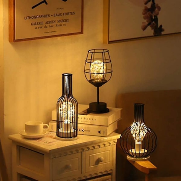 /#/Bordlampe Fremstillet Af Moderne Sort Ledning Fremstillet Af Jern - Bur Sty/#/