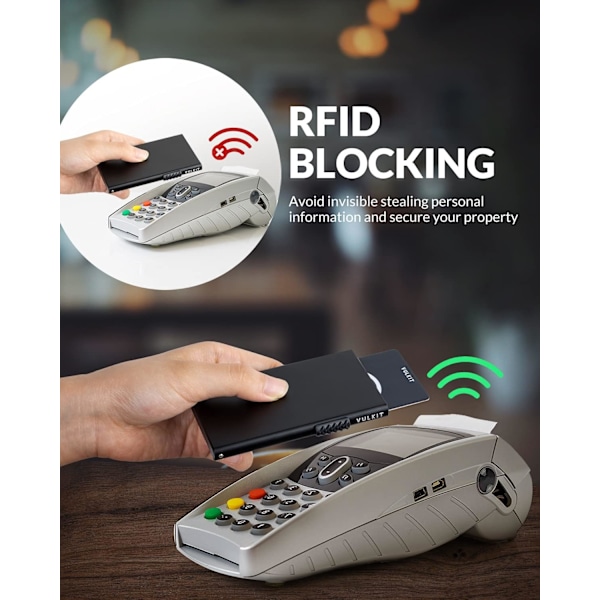 Korttilompakko Miehet Luottokorttikotelo RFID-esto Pop-up-korttikotelo Naiset Minimalistinen Lompakko Slim RFID-lompakko