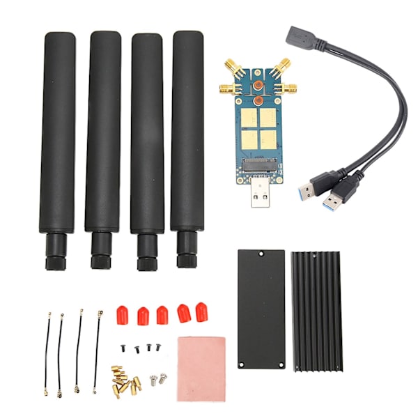 5G bærbar internetdongle-udvidelseskort med 4 antenner i aluminiumlegering ABS USB3.1 til M.2 Key B-kort til 5G-modul