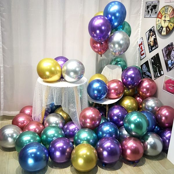 10/20 st 10\" Latexballong Uppblåsbara Leksaker Tjock Krom RÖD röd ed 10 pcs