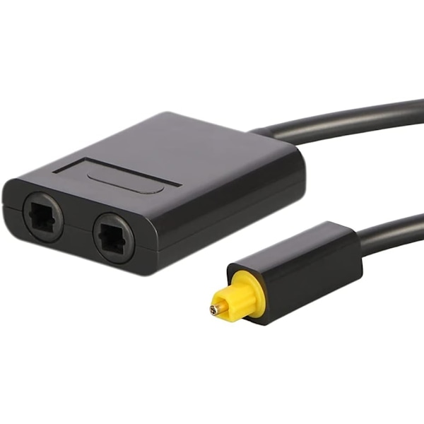Dual Port Digital Optisk Audio Splitter Adapter Fiber Optisk Audio Kabel 1 ind 2 ud Sort