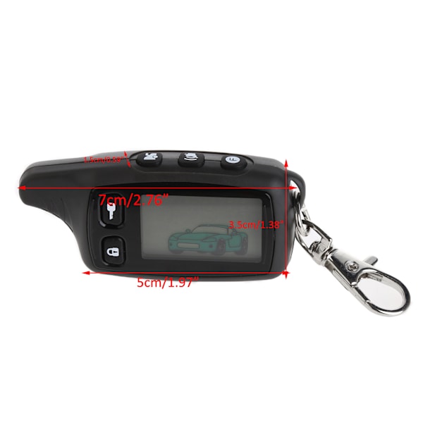 TW9010 LCD-fjärrkontrollnyckelring för fordonssäkerhetsbilalarm Sy