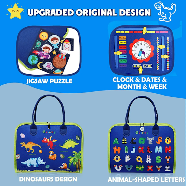 Montessori leker Busy Board Sensorisk aktivitetsutviklingstavle Mermaid