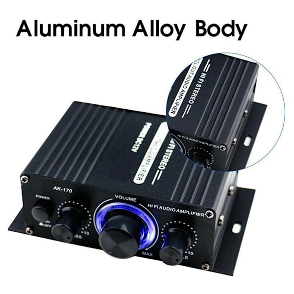 400W Mini HiFi Digital Stereo Lydforstærker Hjem Mikrofon Radio Brug - Perfekt