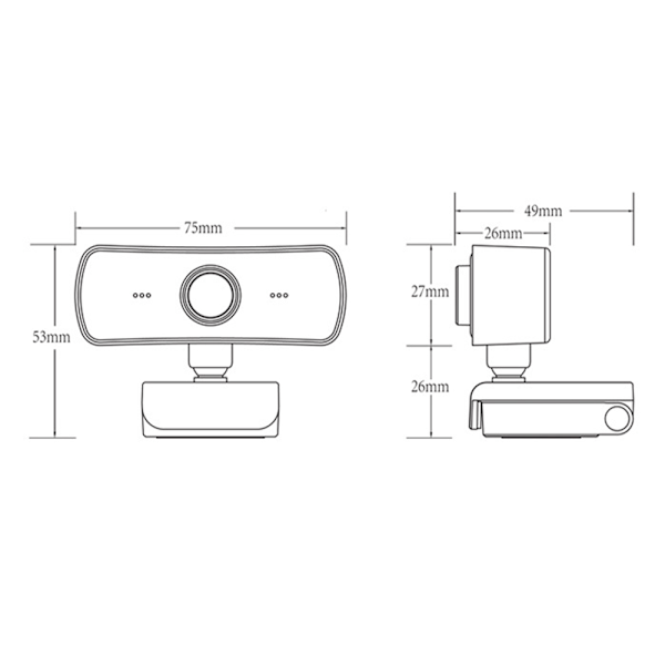 1080P upp till 2K webbkamera, HD-webbkamera med mikrofon och sekretesskydd, USB-dator kamera, vidvinkel webbkamera, Plug and Play, för Zoom/Teams/OBS,