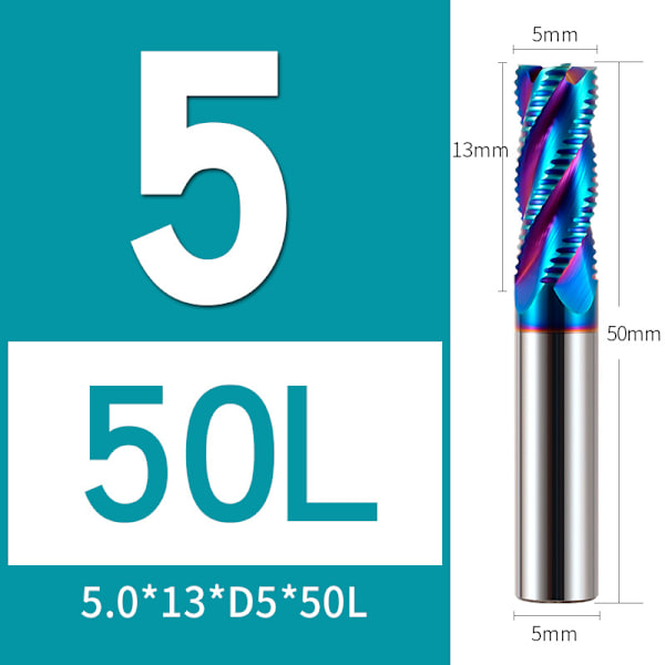 2PCS 65° fyrskärig spetsfräs i volframkarbid 5 mm för stål