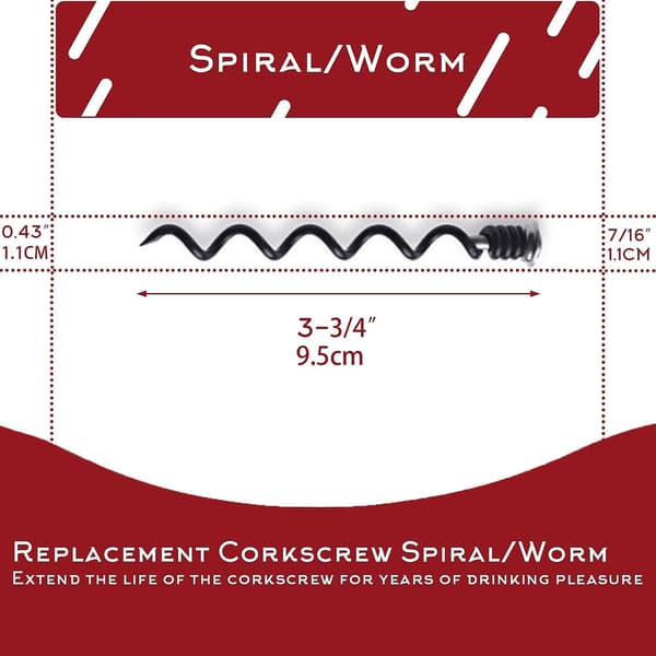 Erstatningsspiral for korktrekker, stål, 5-pakning