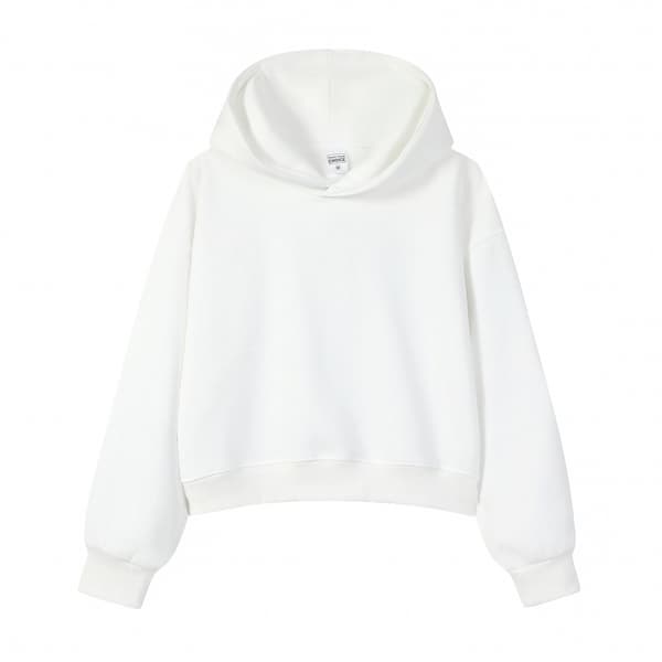 Cropped Hættetrøje til Kvinder, Afslappet Pullover Hættetrøje Crop Top*M*Hvid White M