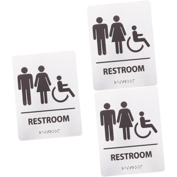 pcs Akrylskylt i blindskrift Toalett för handikappade Skylt för restaurangtoalett Skylt för personaltoalett Skylt för toalett i blindskrift Unisex toaletsymbol