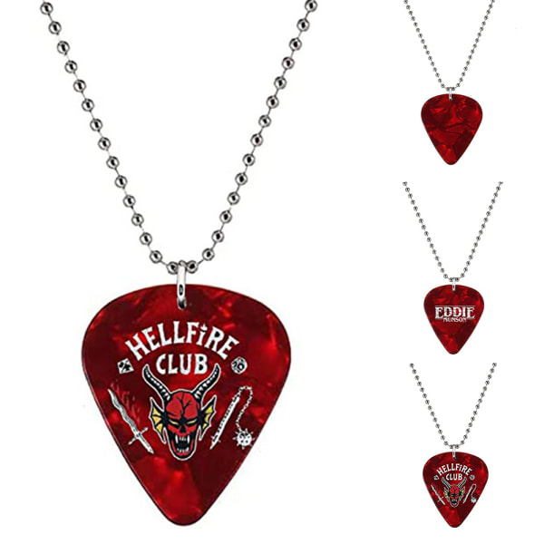 Hellfire Club Stranger Things Gitarplekter Ball Halskjede #3