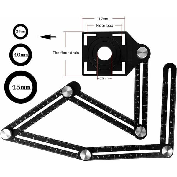 Angleizer mall aluminiumlegering ring 6-sidigt vinkelmåleværktøj multi-vinkel