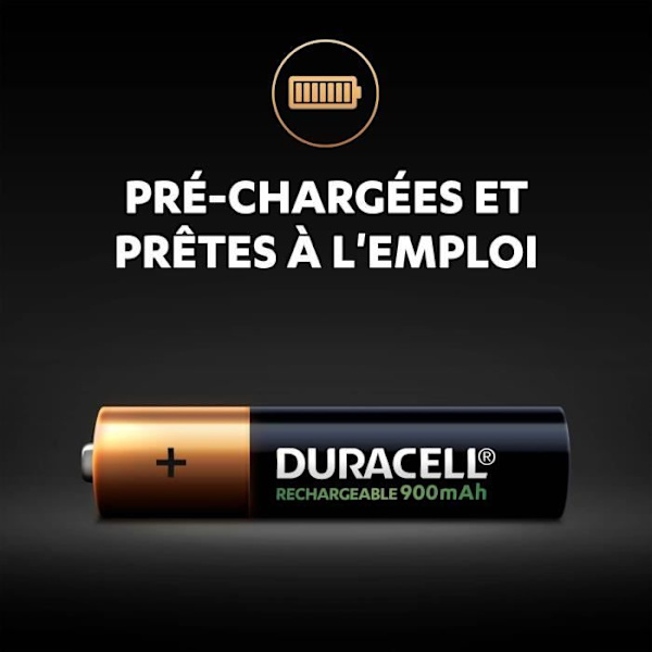 DURACELL Uppladdningsbart Ultra Uppladdningsbart Batteri Typ LR03 / AAA 900 mAh 4-pack