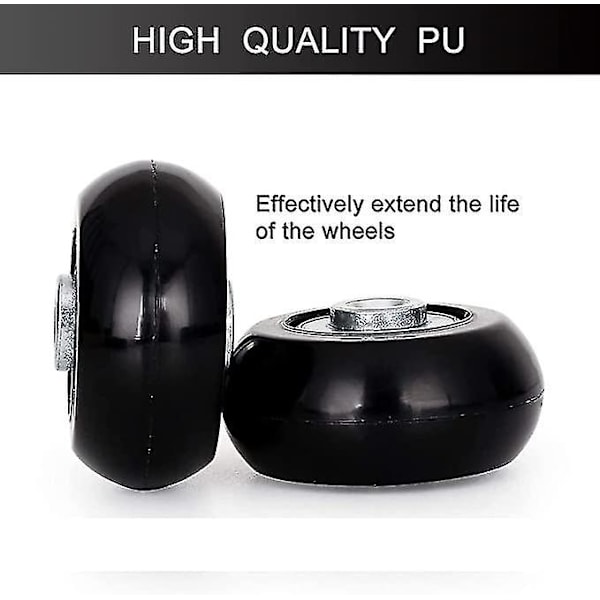 50mm Sæt af 4 Kuffert Hjul Kuffert Udskiftningshjul Gummi Trolley Kuffert Hjul Udskiftningsdele Drejelige Hjul Lejer