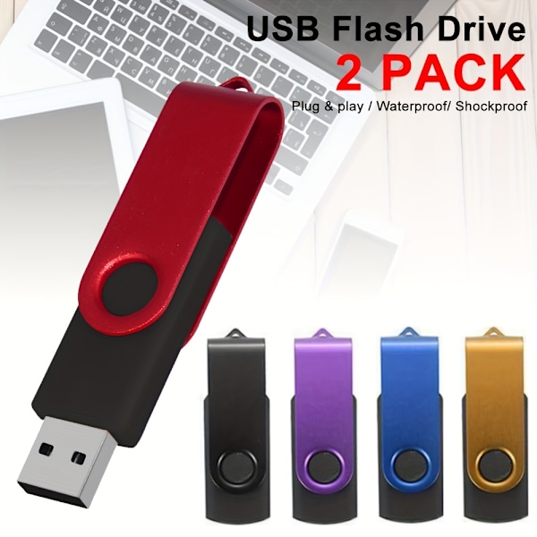 2-pack USB-minne USB 3.0 2.0 Flash-enhet i metall Pendrive Hög hastighet U-disk