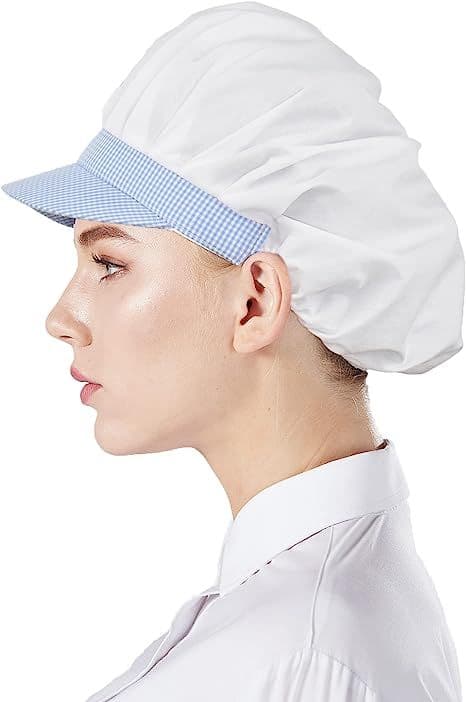 (Vit Halv Mesh) 3 st Kockmössa Kök Matlagning Kockhatt Matservering Hårförkläden för Kvinnor, One Size[qb]