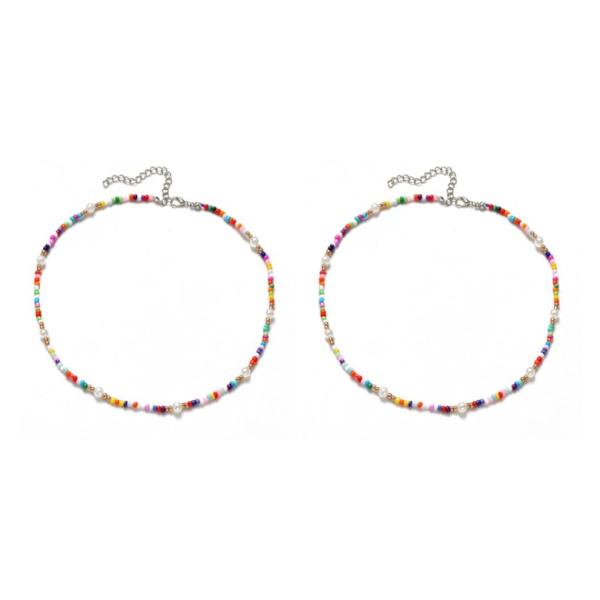 1/2/3/5 Perlekjede Perle Halskjede Justerbar Kjede Boho Type 4 Type 4 2PCS