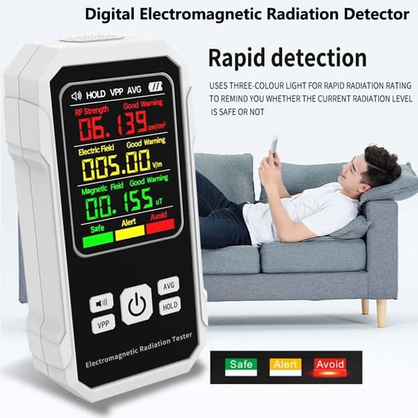 Elektromagnetisk strålingsmåler EMF-måler SORT[qb] Black
