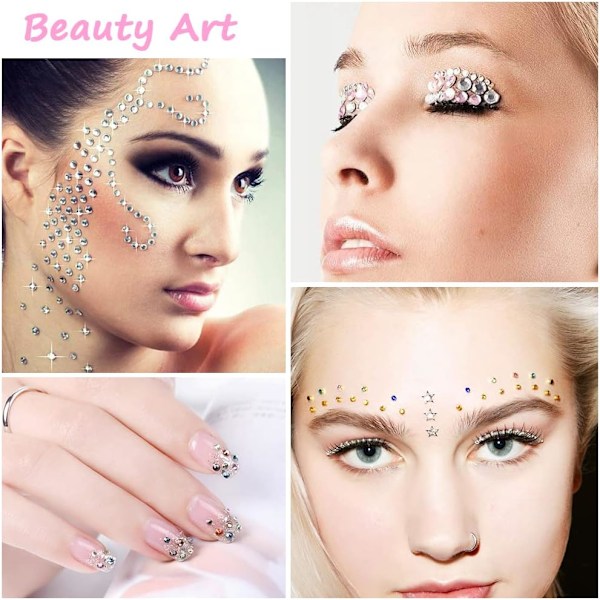 Rhinestone Stickers Selvklæbende 3300 Stk Sten 20 Ark Juveler Krystal Rhinestone Stickers 2/3/4/5/6mm 20 sheets