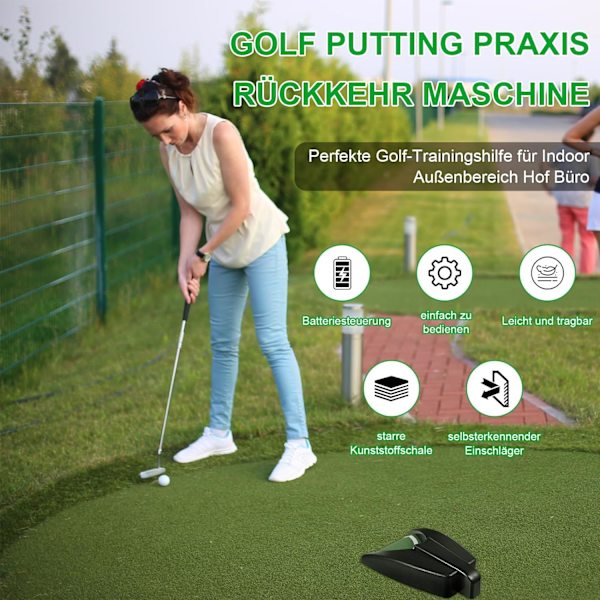 Golfputtningsmaskin, putttränare, automatisk puttretur, automatisk golfbollreturmaskin