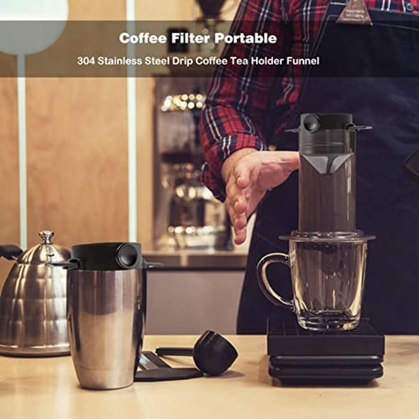 2-delt kaffedryp, kaffemaskine i rustfrit stål