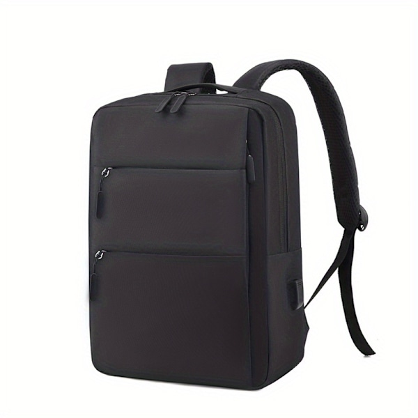 Matkustusreppu Kannettavan Tietokoneen Reppu Rento Reppu Miehille Naisille Yliopiston Reppu USB-Latausportilla Musta black