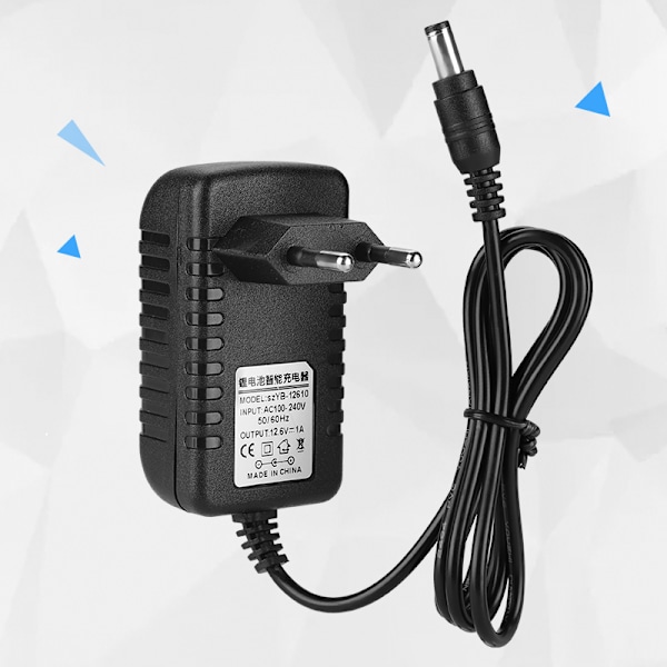 Multi 12,6V/1A adaptiv lithium batteri oplader 100-240V indgang - EU stik