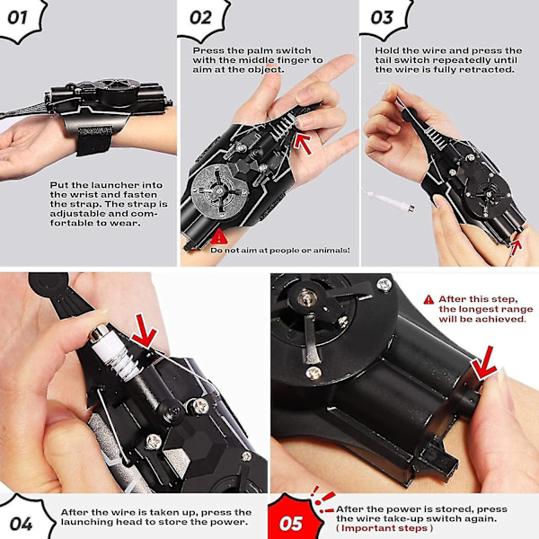 Web Shooter Spiderman's Silly String | Spider Web Shooter til børns rollespil Cosplay black