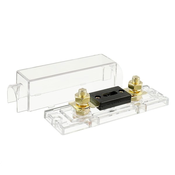 2 stk. 100A gennemsigtig kasse anl sikringsholder og 2 stk. 100A 32V DC anl sikring egnet til lyd