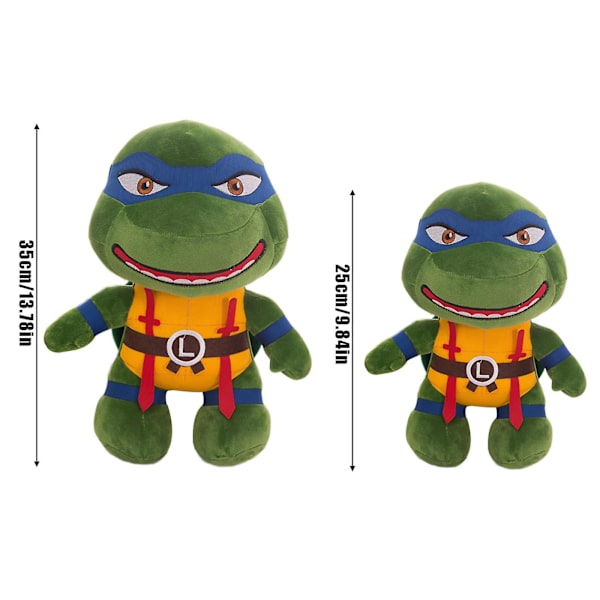Teenage Mutant Ninja Turtles Plys Tmnt Leonardo Plysj Søde Skildpadde Plysdyr Dukke til Børn Rød Ed 25 cm