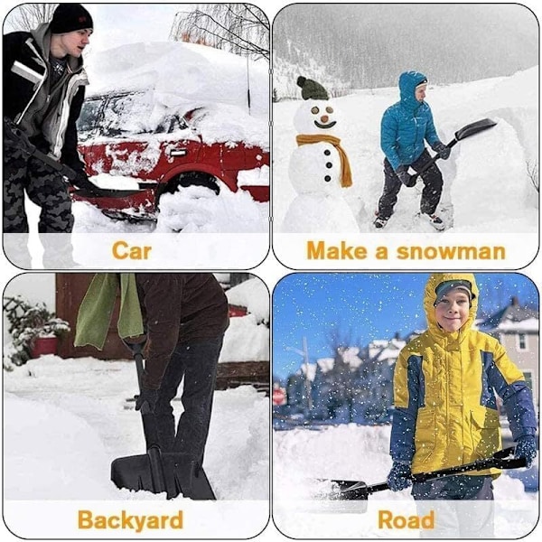 Bärbar hopfällbar snöspade med infällbart handtag 6PCS