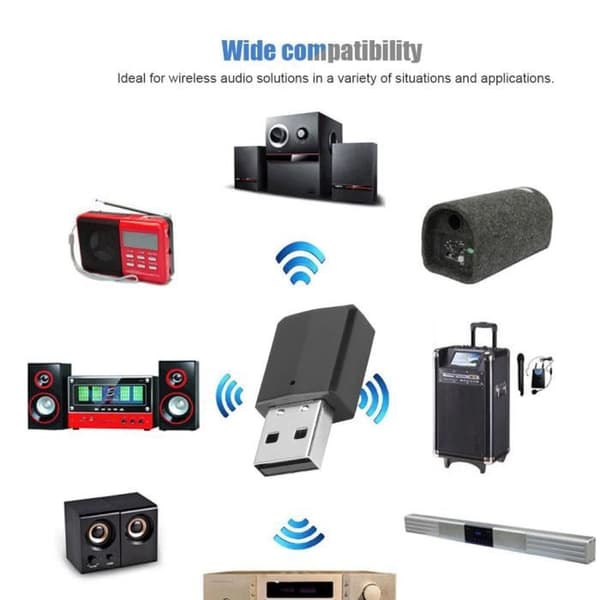 Bluetooth-sender og -mottaker 2 i 1 USB-lydsender Lader datamaskin Stereo-lydenhet for Bluetooth til kabel