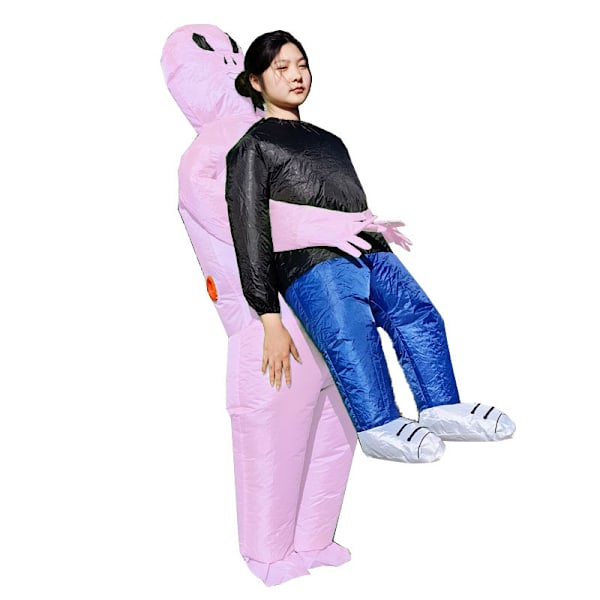 Alien Oppblåsbar Kostyme for Halloween Cosplay Alien Rosa Alien Pink Children (120-145cm)