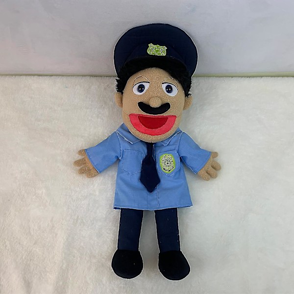 Jeffy Puppet Plysch Leksak Docka, Jeffy Puppets Sml Leksak, Naughty Funny Puppet Leksak med Fungerande Mun, För Barn Pojkar Flickor Rollspel, Storytelli Polis Kille Police Guy 50CM